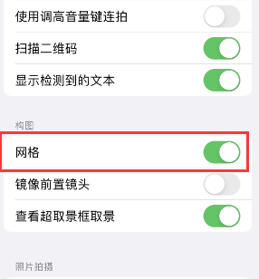 城西苹果手机维修网点分享iPhone如何开启九宫格构图功能